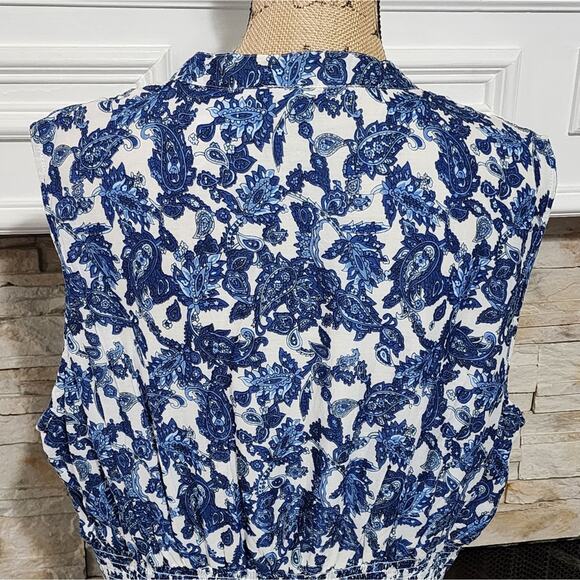 Chelsea & Theodore Paisley Peasant Maxi Sundress Smocked Waist Plus size 2X new - Picture 6 of 12